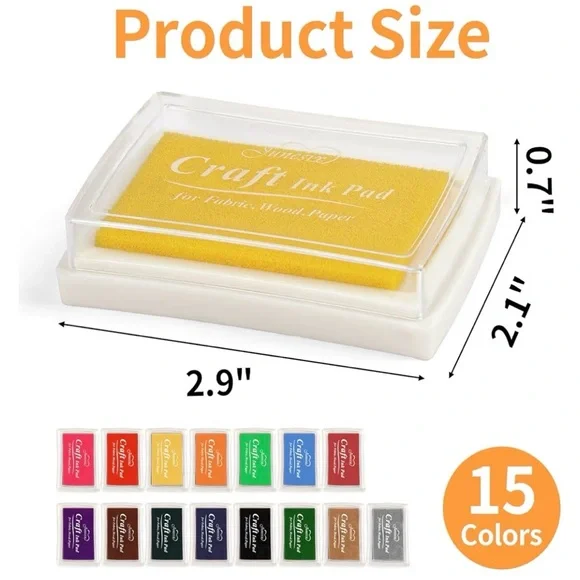 15 Washable Colors Craft Ink Pads - Picture 2 of 4